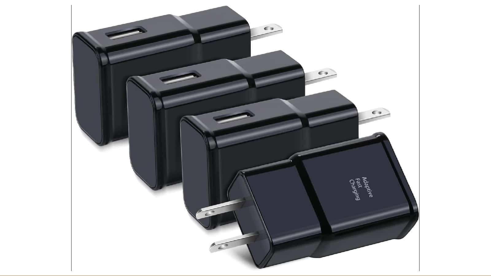 Qihop Adaptive Fast Charging USB Wall Charger 4 Pack