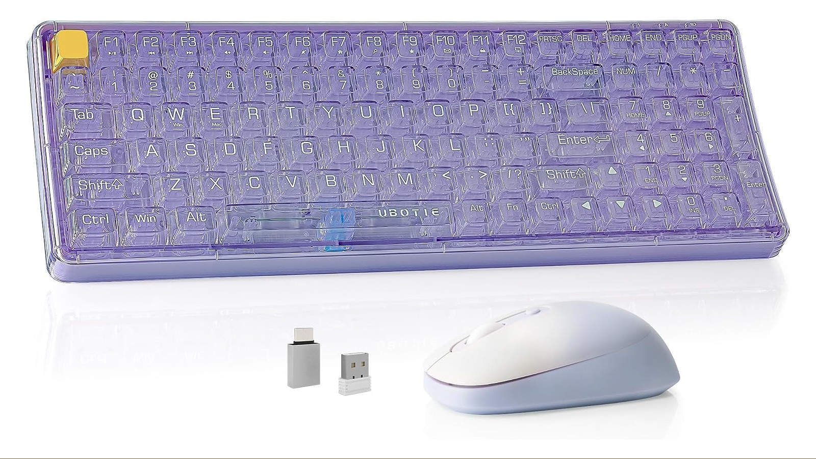 UBOTIE Wireless Transparent Keyboard and Mouse